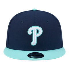 Philadelphia Phillies New Era Two-Tone Color Pack 9FIFTY Snapback Hat - Navy/Turquoise - New Era on Sale