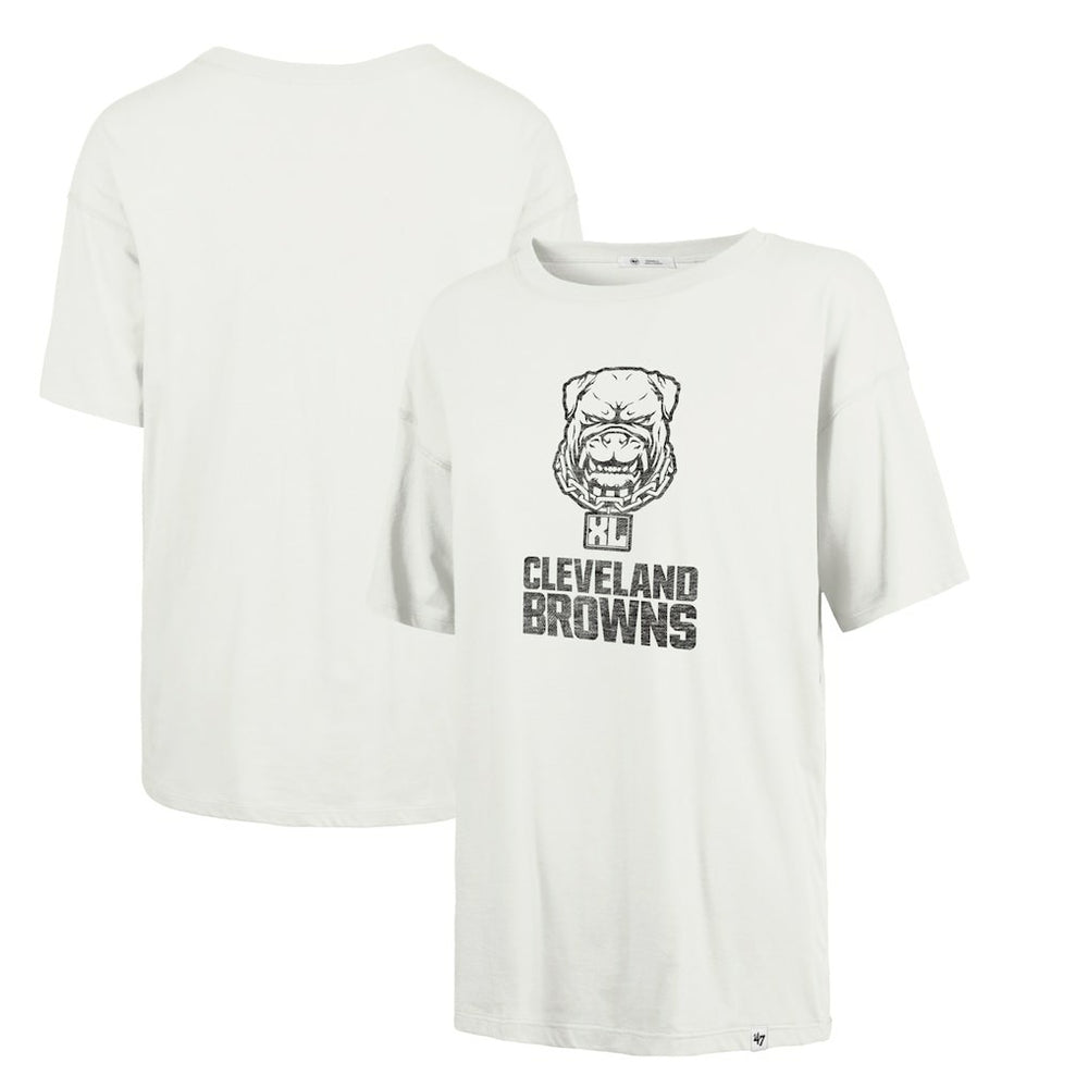 47 brand Cleveland Browns '47 Women's Dawg Pound XL Premier Sadie Oversized T-Shirt Cream