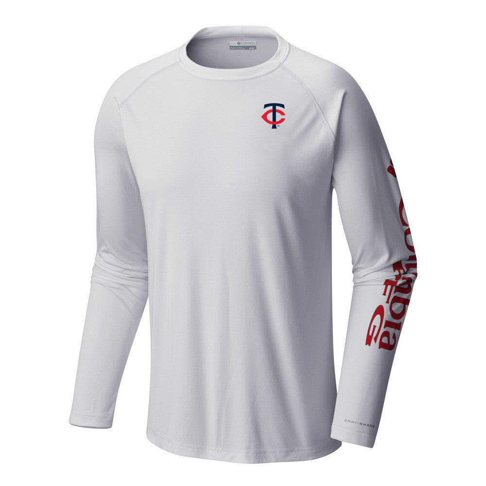 Minnesota Twins Columbia Terminal Tackle Long Sleeve Shirt - White - Columbia on Sale