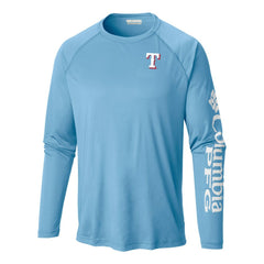 Texas Rangers Columbia Terminal Tackle Long Sleeve Shirt - Light Blue - Columbia Lifestyle