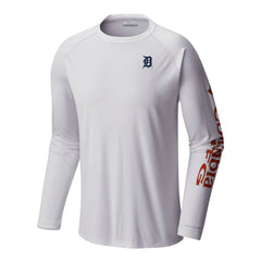 Detroit Tigers Columbia Terminal Tackle Long Sleeve Shirt - White - Columbia Discount