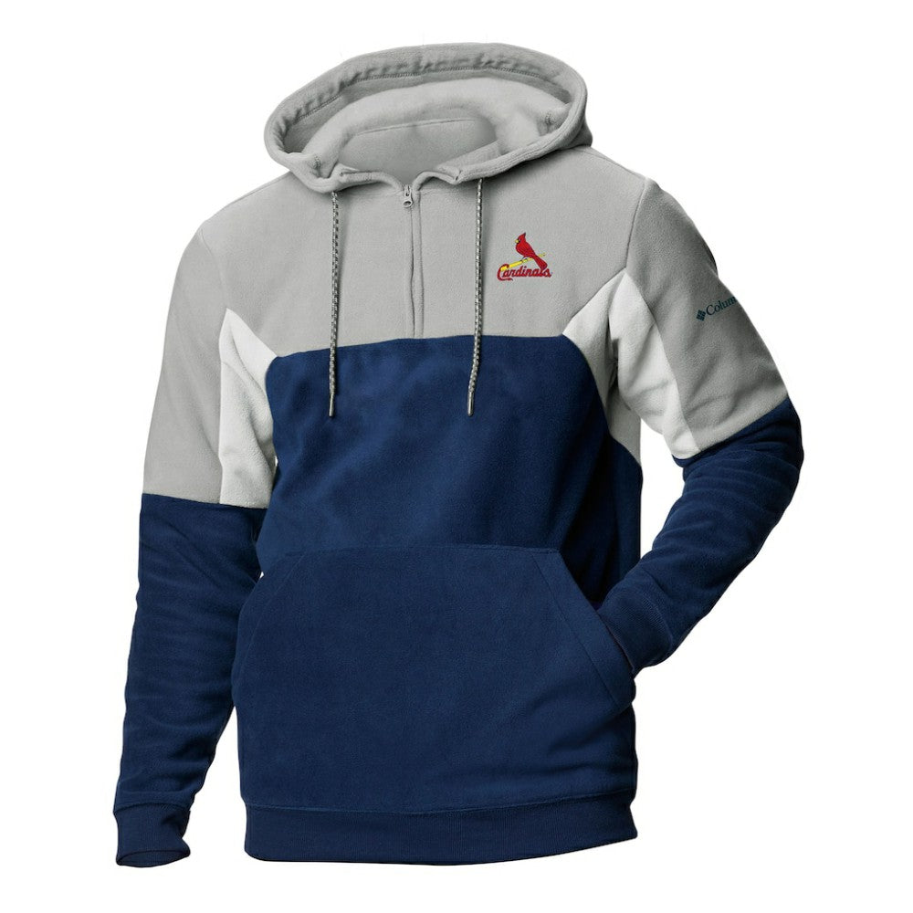 St. Louis Cardinals Columbia Men's Lodge Fleece Quarter-Zip Hoodie - Navy - Columbia Sale