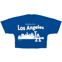 Los Angeles Dodgers Fanatics Women's Skyline Crop T-Shirt - Royal - Fanatics on Sale