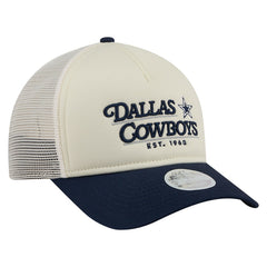 Dallas Cowboys New Era Women's Retro A-Frame 9FORTY Adjustable Hat Cream/Navy