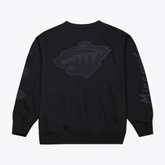 Minnesota Wild Mitchell & Ness Phantom Fleece Crew Neck Sweatshirt - Black - NHL 203279093