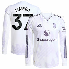 Kobbie Mainoo Manchester United 2025/26 Away Long Sleeve Player Jersey White - Adidas Discount