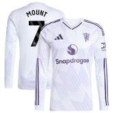 Mason Mount Manchester United 2025/26 Away Replica Long Sleeve Player Jersey White - Adidas