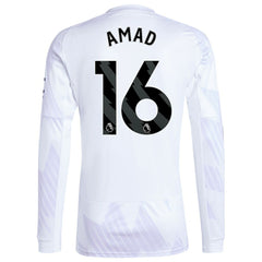 Amad Diallo Manchester United 2025/26 Away Replica Long Sleeve Player Jersey White - Adidas sale