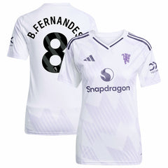 Bruno Fernandes Manchester United Women's 2025/26 Away Replica Player Jersey White - Adidas sale
