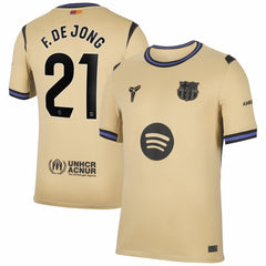 Frenkie de Jong Barcelona 2025/26 Away Stadium Replica Jersey Gold - Nike outlet