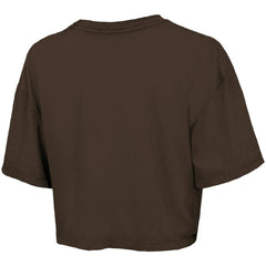 San Diego Padres Majestic Threads Women's Boxy Crop T-Shirt - Brown - MLB Lifestyle