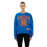 New York Knicks Women's Throwback Collection Mineral Wash Crewneck Sweatshirt Blue | New Era for sale