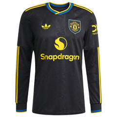Manchester United 2025/26 Third Replica Long Sleeve Custom Jersey Black - Adidas Discount