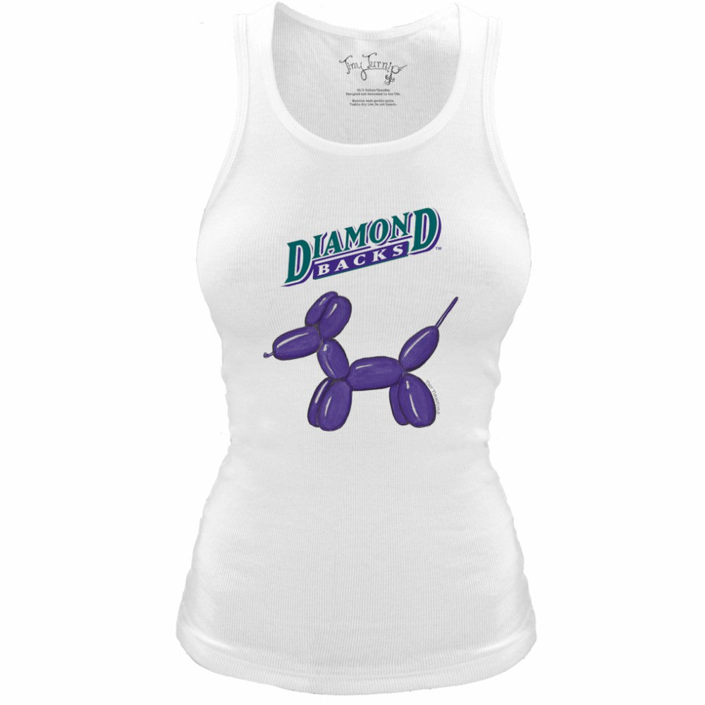 Arizona Diamondbacks Tiny Turnip Women's Fitted Balloon Dog Tri-Blend Tank Top - White - MLB on Sale