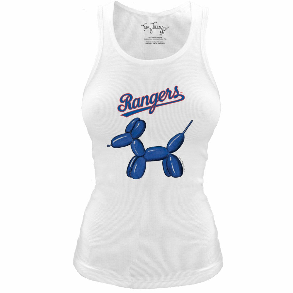 Texas Rangers Tiny Turnip Women's Fitted Balloon Dog Tri-Blend Tank Top - White - MLB on Sale