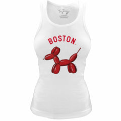 Boston Red Sox Tiny Turnip Women's Fitted Balloon Dog Tri-Blend Tank Top - White - MLB on Sale