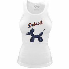 Detroit Tigers Tiny Turnip Women's Fitted Balloon Dog Tri-Blend Tank Top - White - MLB on Sale