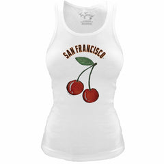 San Francisco Giants Tiny Turnip Women's Fitted Cherries Tri-Blend Tank Top - White - MLB Sale