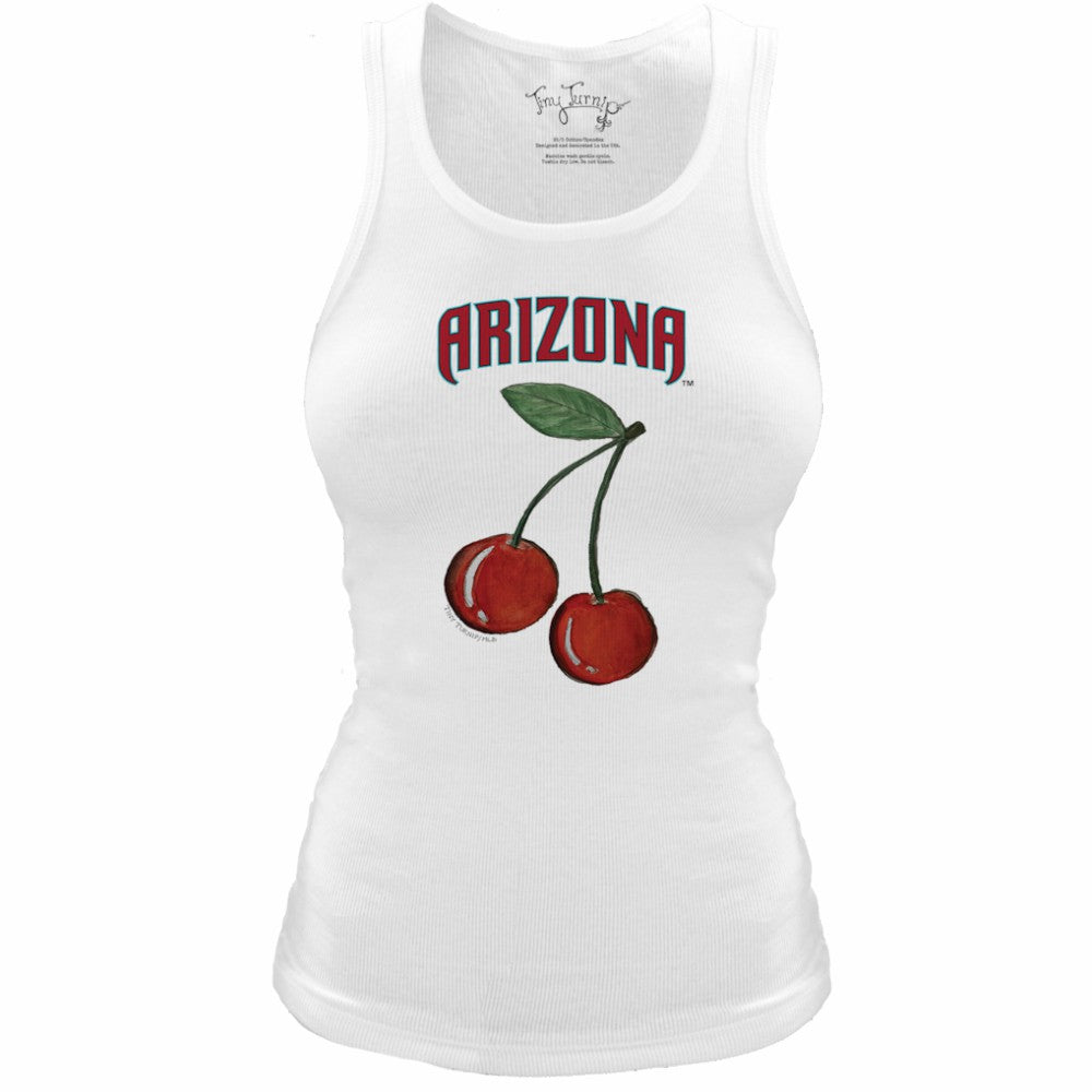 Arizona Diamondbacks Tiny Turnip Women's Fitted Cherries Tri-Blend Tank Top - White - MLB Online
