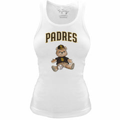 San Diego Padres Tiny Turnip Women's Fitted Teddy Bear Tri-Blend Tank Top - White - MLB Online
