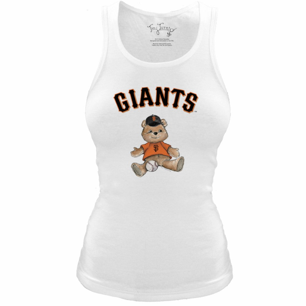San Francisco Giants Tiny Turnip Women's Fitted Teddy Bear Tri-Blend Tank Top - White - MLB Discount