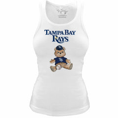 Tampa Bay Rays Tiny Turnip Women's Fitted Teddy Bear Tri-Blend Tank Top - White - MLB Online