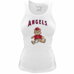 Los Angeles Angels Tiny Turnip Women's Fitted Teddy Bear Tri-Blend Tank Top - White - MLB Online