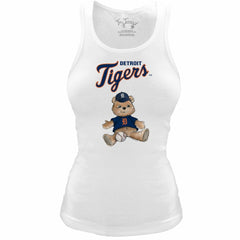 Detroit Tigers Tiny Turnip Women's Fitted Teddy Bear Tri-Blend Tank Top - White - MLB Sale