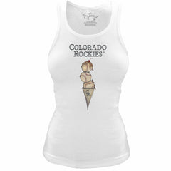 Colorado Rockies Tiny Turnip Women's Fitted Triple Scoop Tri-Blend Tank Top - White - MLB Discount