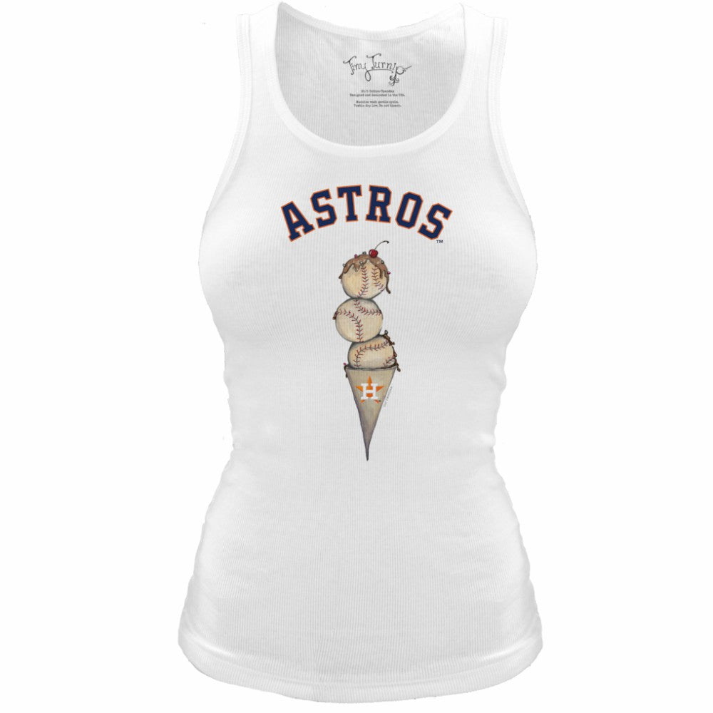 Houston Astros Tiny Turnip Women's Fitted Triple Scoop Tri-Blend Tank Top - White - MLB Online