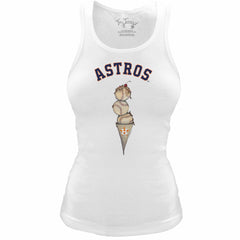 Houston Astros Tiny Turnip Women's Fitted Triple Scoop Tri-Blend Tank Top - White - MLB Online