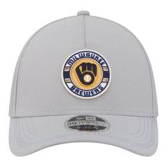 Milwaukee Brewers New Era Patch 39THIRTY A-Frame M-Crown Perforated Flex Hat - Gray - New Era Sale