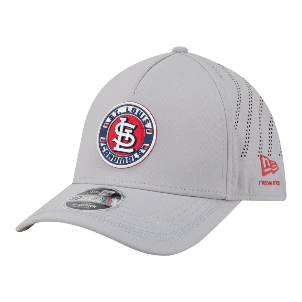 St. Louis Cardinals New Era Patch 39THIRTY A-Frame M-Crown Perforated Flex Hat - Gray - New Era on Sale