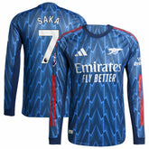 Bukayo Saka Arsenal 2025/26 Away Long Sleeve Player Jersey Blue - Adidas Discount