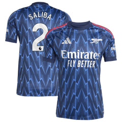 William Saliba Arsenal 2025/26 Away Replica Player Jersey Blue - Adidas outlet