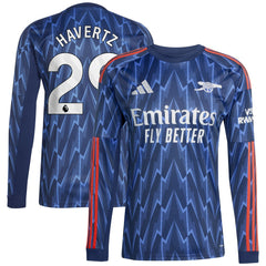Kai Havertz Arsenal 2025/26 Away Replica Long Sleeve Player Jersey Blue - Adidas Discount