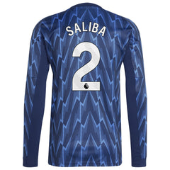William Saliba Arsenal 2025/26 Away Replica Long Sleeve Player Jersey Blue - Adidas cheap