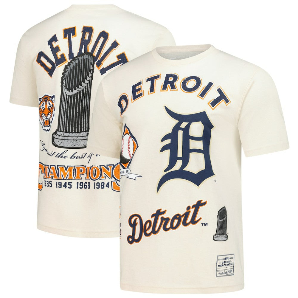 Detroit Tigers Mitchell & Ness Legacy Defined T-Shirt - Cream - Mitchell & Ness on Sale