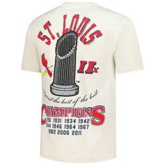 St. Louis Cardinals Mitchell & Ness Legacy Defined T-Shirt - Cream - Mitchell & Ness Lifestyle