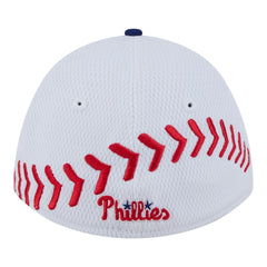 Philadelphia Phillies New Era Youth Baseball 39THIRTY M-Crown Flex Hat - White/Red - New Era on Sale