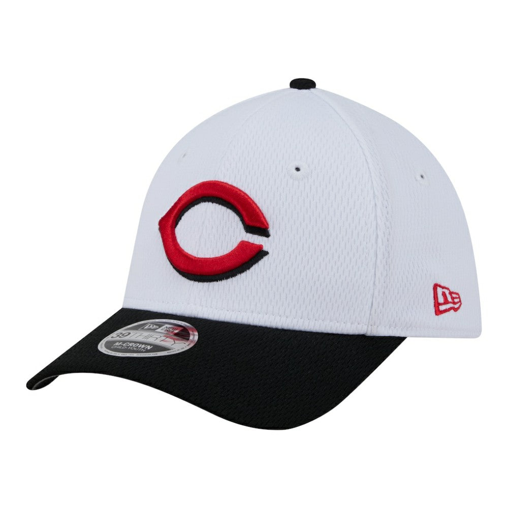 Cincinnati Reds New Era Youth Baseball 39THIRTY M-Crown Flex Hat - White/Red - New Era Lifestyle
