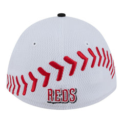 Cincinnati Reds New Era Youth Baseball 39THIRTY M-Crown Flex Hat - White/Red - New Era Lifestyle