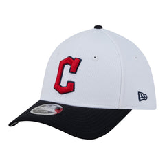 Cleveland Guardians New Era Youth Baseball 39THIRTY M-Crown Flex Hat - White/Navy - New Era Sale