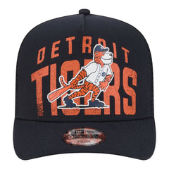 Detroit Tigers New Era Youth Logo Fade A-Frame 9FIFTY Snapback Hat - Navy - New Era Discount
