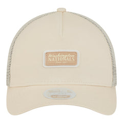 Washington Nationals New Era Women's Tonal Patch 9FORTY M-Crown A-Frame Trucker Adjustable Hat - Light Beige - New Era Online