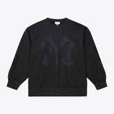 New York Yankees Mitchell & Ness Phantom Fleece Crewneck Sweatshirt - Black - Mitchell & Ness Sale
