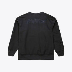 Philadelphia Phillies Mitchell & Ness Phantom Fleece Crewneck Sweatshirt - Black - Mitchell & Ness Lifestyle