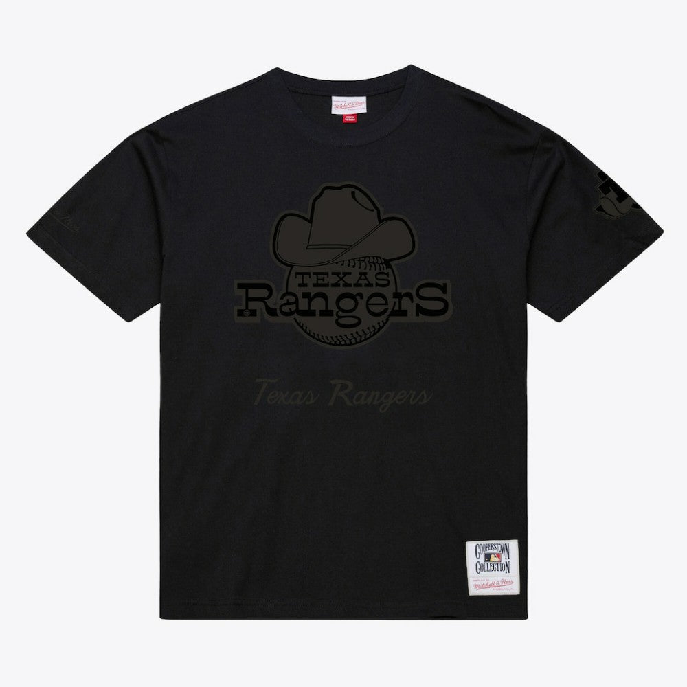 Texas Rangers Mitchell & Ness Cooperstown Collection Phantom T-Shirt - Black - Mitchell & Ness Discount