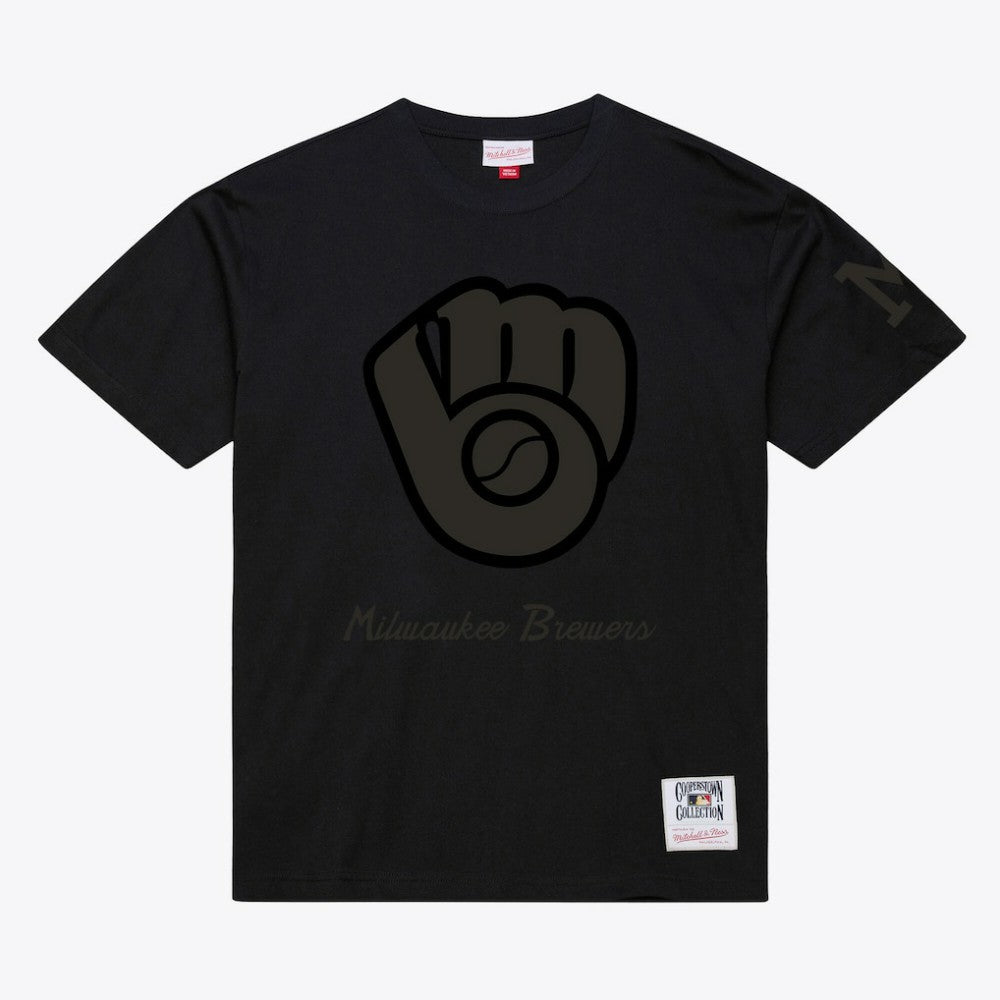 Milwaukee Brewers Mitchell & Ness Cooperstown Collection Phantom T-Shirt - Black - Mitchell & Ness on Sale
