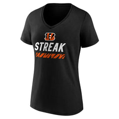 Cincinnati Bengals Women's Streak V-Neck T-Shirt Black
